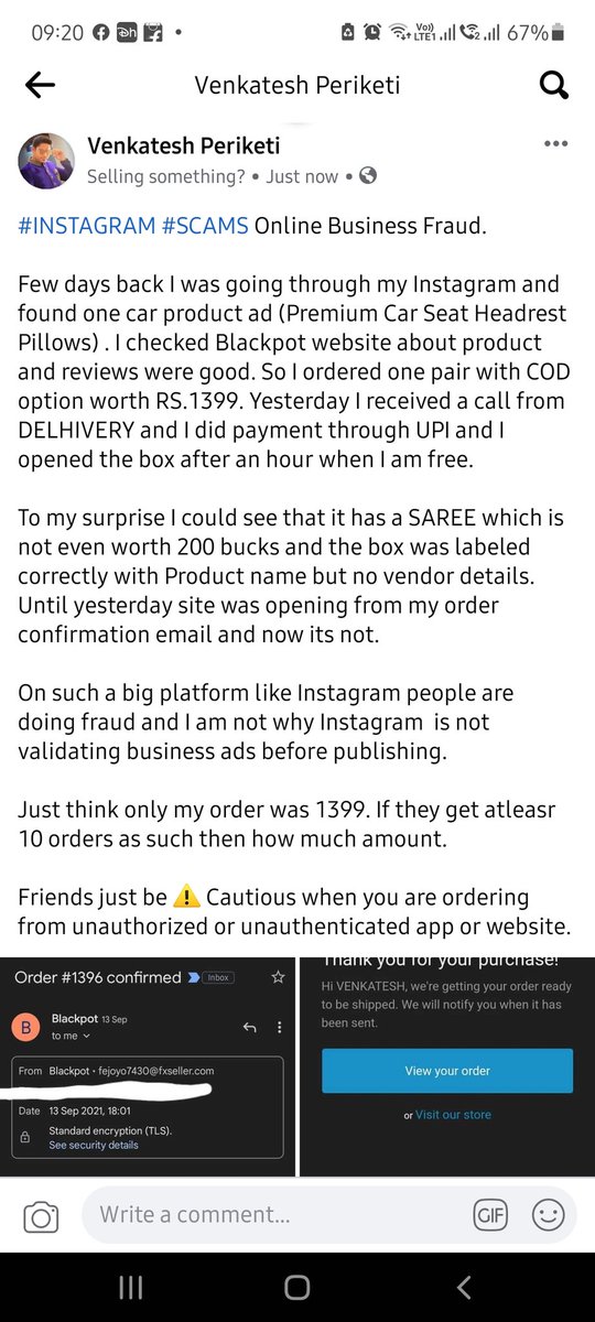 venkateshapps's tweet photo. #INSTAGRAM #SCAMS Online Business #Fraud.

Missing the platform and Instagram is not even validating these fraud ads.

Friends just be ⚠️ Cautious when you are ordering from unauthorized or unauthenticated app or website. https://t.co/EPRkymAc4F