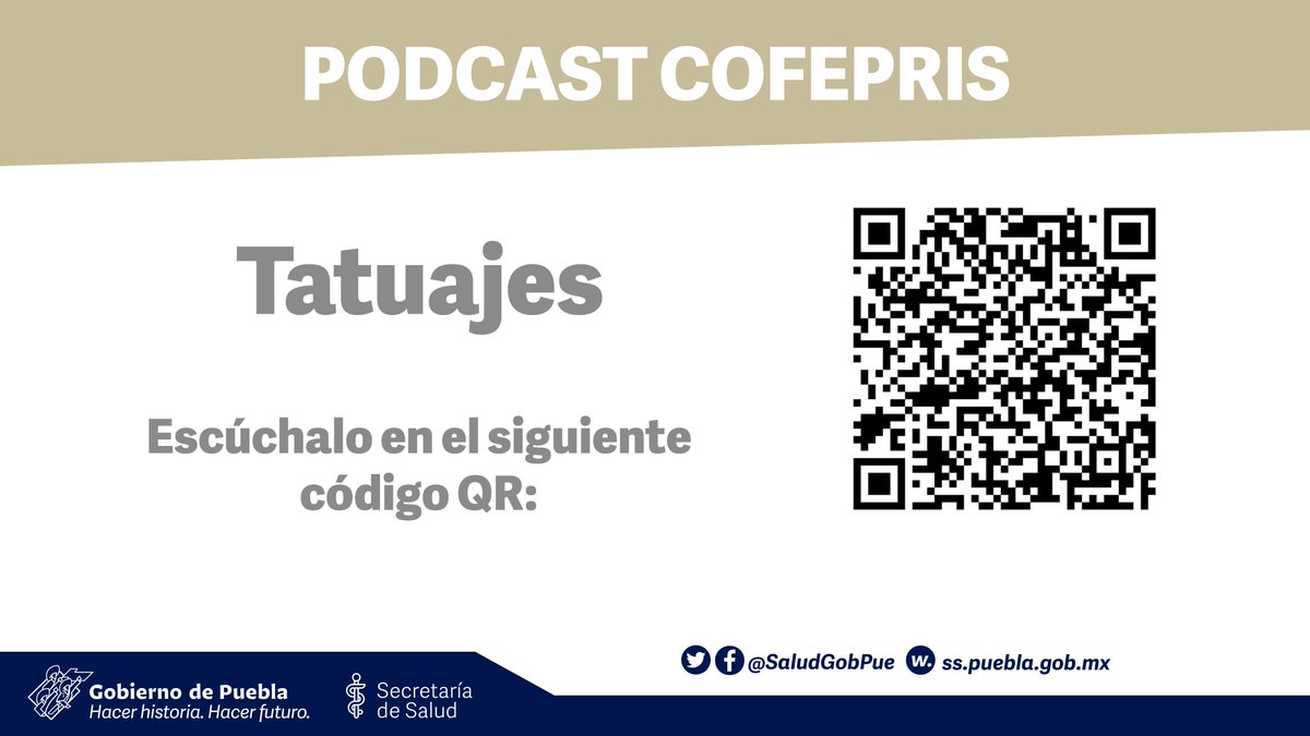 SaludGobPue's tweet photo. ¿Te quieres hacer un tatuaje? Te recomendamos este episodio del #Podcast @COFEPRIS. Recuerda informarte adecuadamente antes de elegir a tu tatuador o acudir a algún establecimiento. ¡Tu salud es lo más importante! https://t.co/jMyTneBxlx https://t.co/Zwox85xa2r