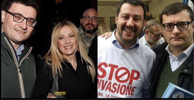 MassimGiannini's tweet photo. Il Barone Nero: “adesso non facciano finta di non conoscermi”. Una foto, a volte, vale più di 1000 parole. E anche di 100 ore di registrazioni. 
#FanPage #Javarini #Salvini #Meloni https://t.co/mzdmzINB2u
