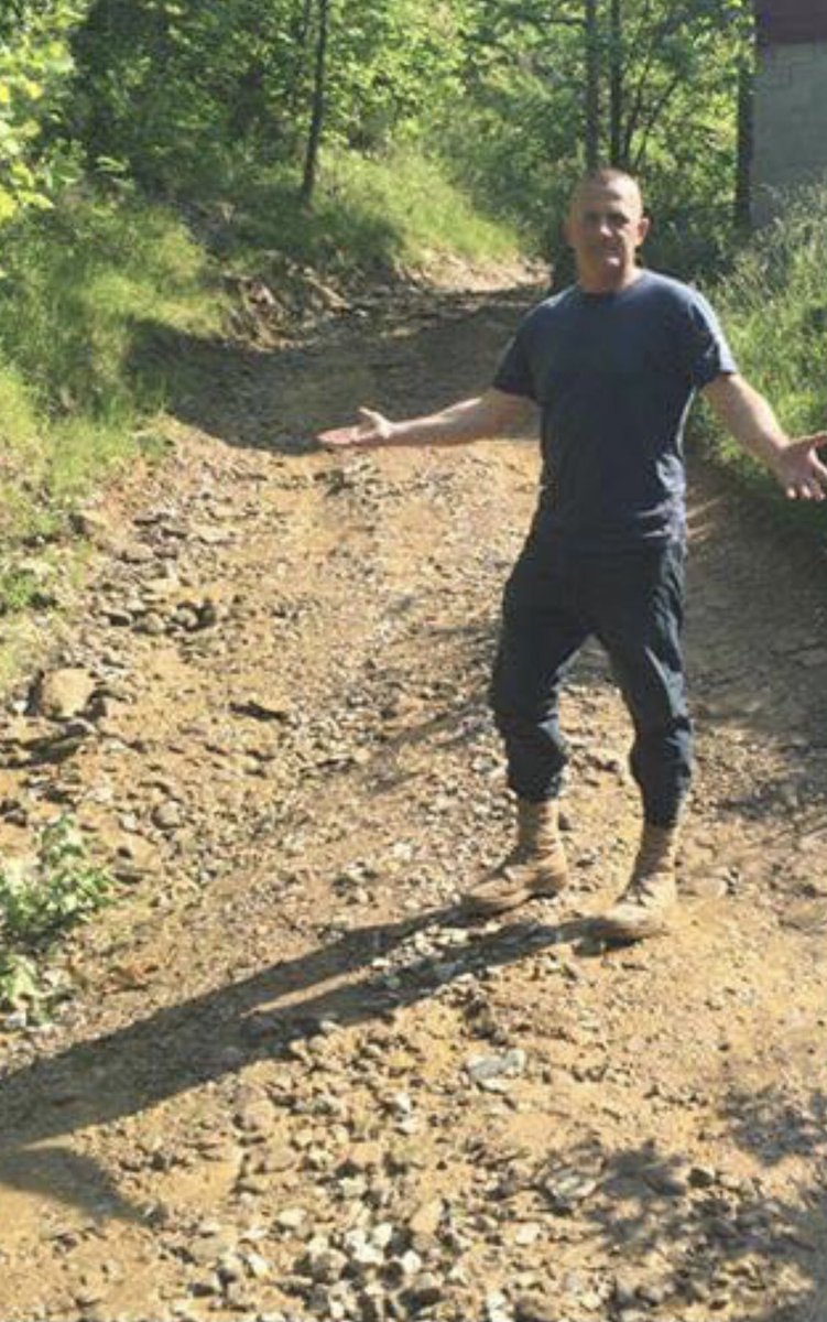 Ojeda4America's tweet photo. Hey @JoeManchinWV ….this is an actual road in southern WV that goes to where people live.  This is why we are 50th out of 50 in infrastructure.  Maybe is you took the time to visit these areas you would know this. Pass the bill Joe. WV needs it more than any other. Do your job! https://t.co/FWoI5DFKdF
