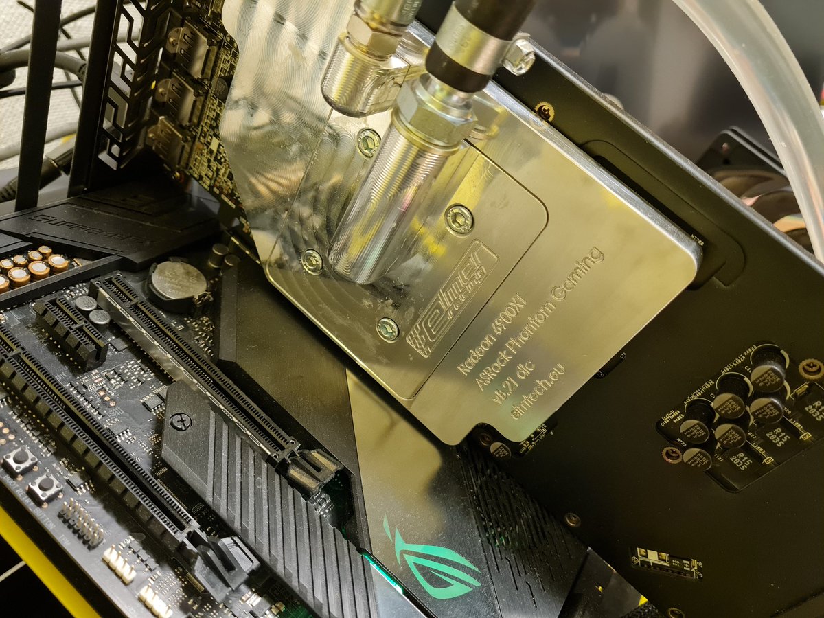 ElmTechDev's tweet photo. Details of our #elmTech #dlc direct liquid #cooling technology coming out soon! 
Outperforms all heat spreader systems, with direct liquid heat transfer from the top of flat bare silicone chips. #cpu #gpu https://t.co/8GxHanbMtb