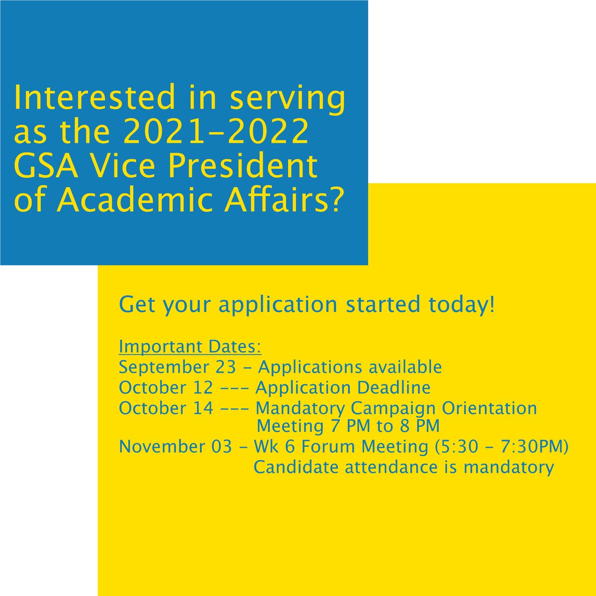 uclaGSA's tweet image. The GSA 2021-2022 VPAA position is vacant. Interested in serving the graduate/professional students &amp;amp; repping the GSA on the UCLA Academic Senate? If so, act today! Apps are open. Details on the GSA website! gsa.asucla.ucla.edu
#UCLA #GoBruins #uclagradstudents