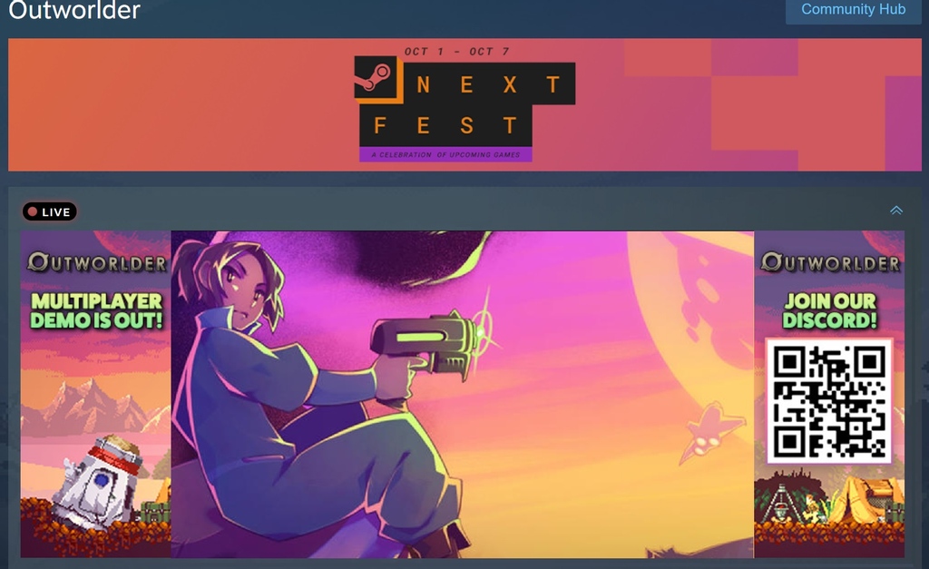 FarworldPioneer's tweet photo. Want to try a 🌟 FREE DEMO 🌟 of Outworlder? Then check us out on Steam during Next Fest! 
Come watch some Igloosoft team members stream gameplay, and don't forget to wishlist! 😉

https://t.co/3ATvEVMYdx

#nextfest #steam #outworlder #gaming #videogame https://t.co/tKStqzdj9m