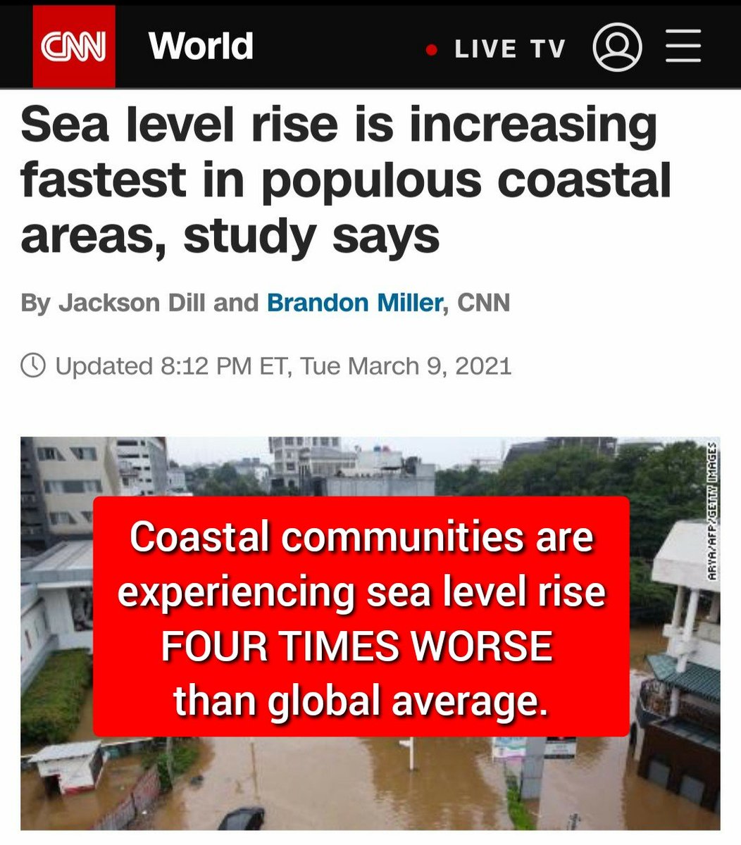 DawnTJ90's tweet photo. Coastal cities are experiencing sea level rise 400% worse than global average!
#StudySays
😥 https://t.co/8VfsJUiz5f