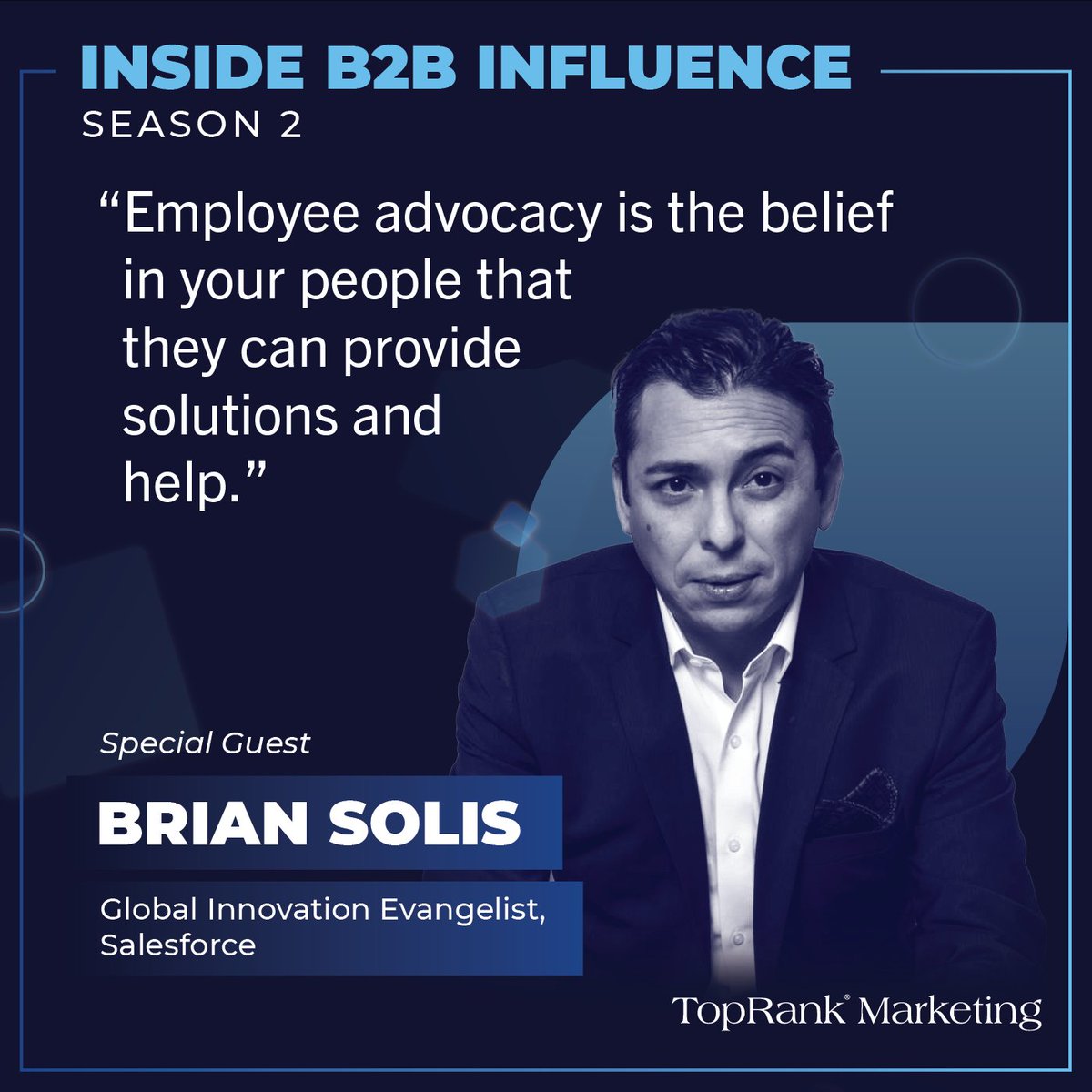 toprank's tweet photo. "Employee advocacy is the belief in your people that they can provide solutions and help." Learn more from @BrianSolis, global innovation evangelist at @Salesforce, in his #InsideB2BInfluence interview with our CEO @LeeOdden: ➡ https://t.co/3FfzIjcewM

#B2BInfluencerMarketing https://t.co/zBWOKrwWpy