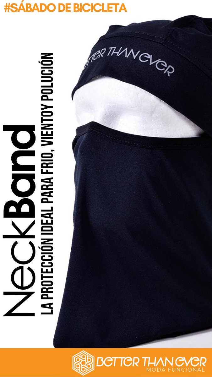 4BetterThanEver's tweet photo. NeckBand: Ideal para proteger de las impuresas, viento, pulución y germenes, 
#betterthanever #modafuncional #lifewear #sabadodebicicleta https://t.co/Qhii0P9Dg8
