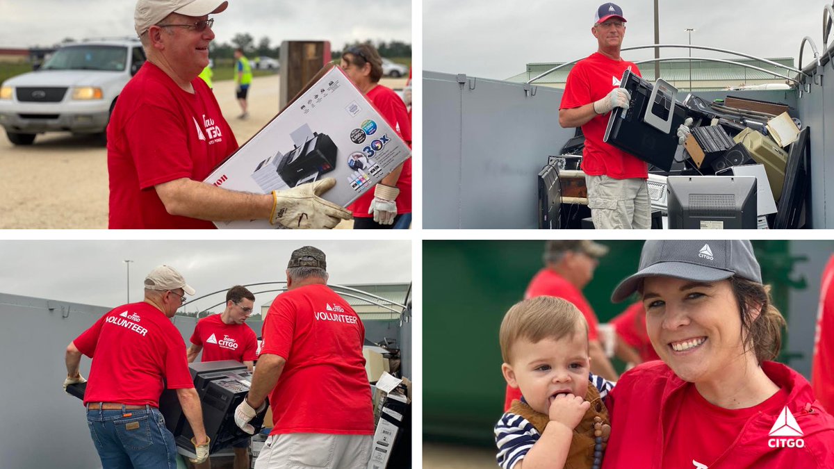 CITGO's tweet photo. Today, Southwest Louisiana residents recycled their unwanted electronics during the annual CITGO E-Recycle Day. 400 vehicles drove through the event with collections totaling six extra-large roll-off boxes. More: https://t.co/r3JpldCkJw #CITGO #ERecycle https://t.co/OYjdLyeZQv