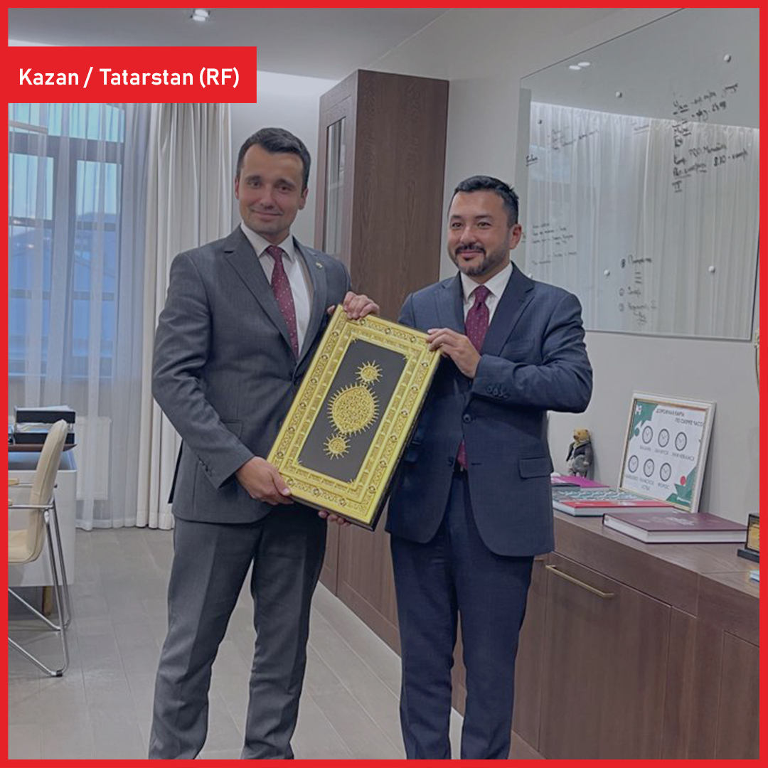 ICYF_Official's tweet photo. The ICYF delegation headed by ICYF President H.E. Taha Ayhan had a fruitful bilateral meeting with the Ministry of Youth Affairs of the Republic of Tatarstan (Russian Federation) leaded by H.E. Timur Suleymanov, the Minister of Youth Affairs. https://t.co/Pf2cm1pwcq