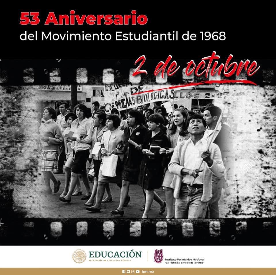 RamiroGonzNL's tweet photo. Hoy #2DeOctubre se conmemora el 53 Aniversario del Movimiento Estudiantil de 1968, en el que se reconoce la lucha de los estudiantes universitarios por un México justo y democrático. 🇲🇽 https://t.co/bZV7HS0Akw