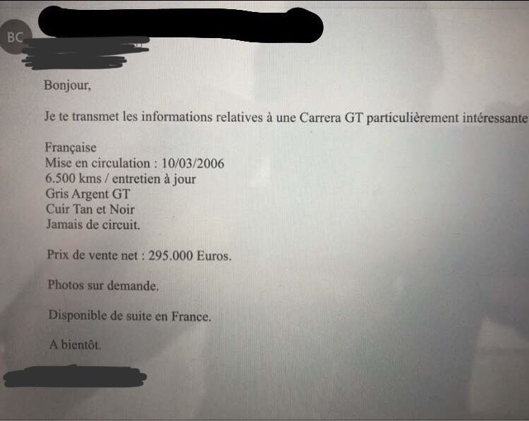 SomeMoreCarz's tweet photo. Aujourd’hui, une Porsche Carrera GT, ça coûte près d’1 millions d’€. 
Vous vous demandez combien cela coûtait en 2008? 295 000€! https://t.co/HeUgowRQe6
