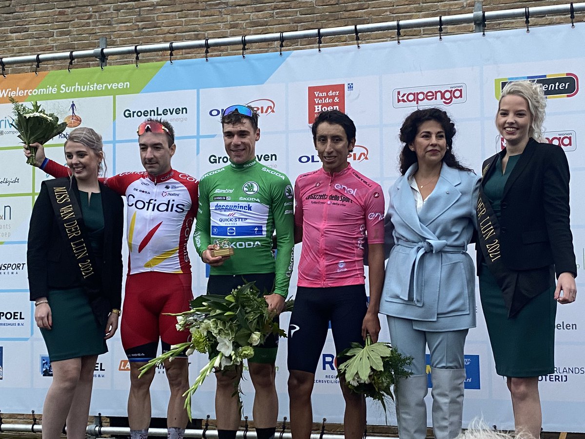 Het podium van de 39e Profronde 
🥇<a href="/FabioJakobsen/">Fabio Jakobsen</a> <a href="/deceuninck_qst/">Deceuninck - Quick-Step Cycling Team</a> 
🥈<a href="/eliaviviani/">Elia Viviani</a> <a href="/TeamCOFIDIS/">Team Cofidis</a> 
🥉<a href="/Eganbernal/">Egan Arley Bernal</a> <a href="/INEOSGrenadiers/">INEOS Grenadiers</a> 
#surhuisterveen2021