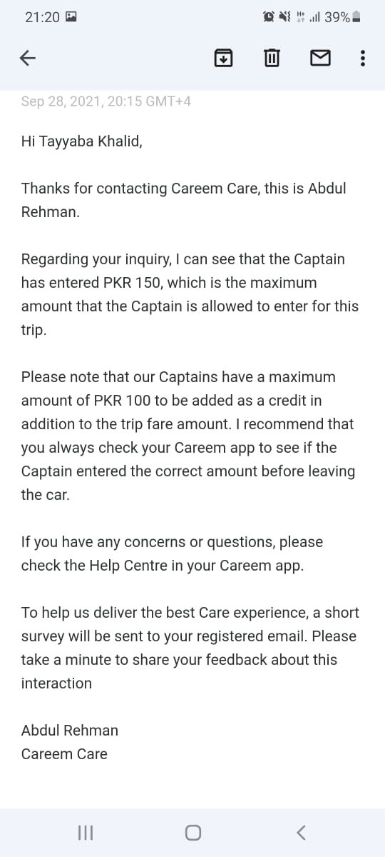 uu_yousra's tweet photo. @CareemPAK Attached are the photos of the driver who didn’t add the extra amount I gave him &amp; upon emailing you guys, instead of investigating the driver, you say it’s our fault for not checking before leaving the car? https://t.co/wrFiiLETa2