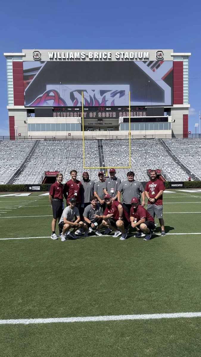 TrojanEquipment's tweet photo. Ready for Gameday in Columbia! The are helmets shined, jerseys are on pads and cleats ready for @TroyTrojansFB game today. #TroyUEQ #OURTIME #OneTROY https://t.co/rt6xx6DdeD