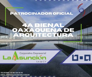 CLIAO_AC's tweet photo. CORPORATIVO LA ASUNCION se une como PATROCINADOR OFICIAL DE LA 4A BIENAL OAXAQUEÑA DE ARQUITECTURA.
Buscas acabados para el hogar, material para carpinteros, herreros, arquitectos, ingenieros, pintores, tablaroqueros e instaladores y especialistas de la construcción. https://t.co/xy7OeAkrjX