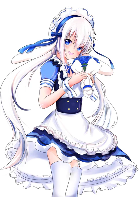 #天使のアトリエ
少し早いですが、なのちゃん、お誕生日おめでとうございます。
花束の青いバラの花言葉は、「夢叶う」です。

これからもなのちゃんの行く道が幸多きことを祈っております。 