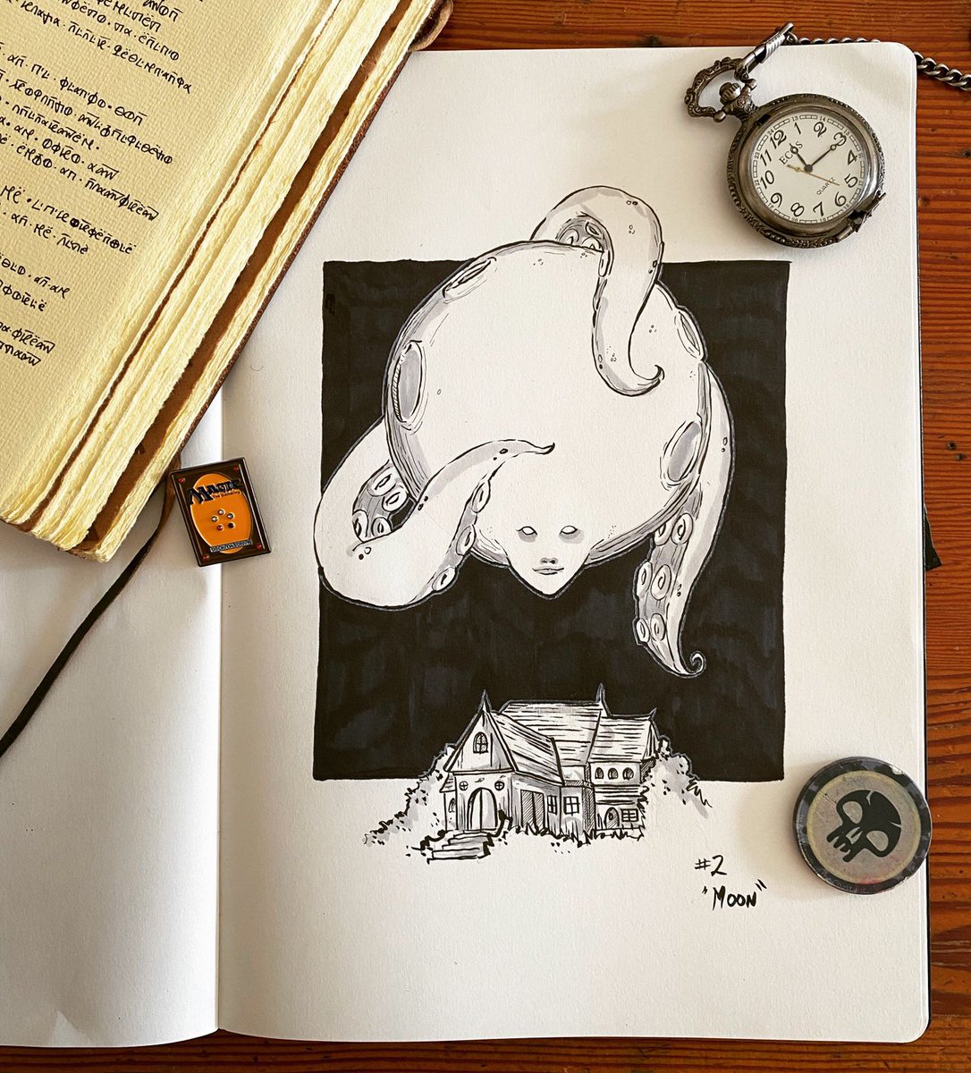 MTG_Landfall's tweet photo. Día 2 del #MAGICTOBER "moon", en Chile también se crea contenido de #MTGInnistrad
@ghirapurigears @wizards_magicES @MagicEsports @wizards_magic
#magictober #inktober #ink #art #mtgdeck #decklist #netdeck #mtg #EDH https://t.co/0mKrAEsQ4X