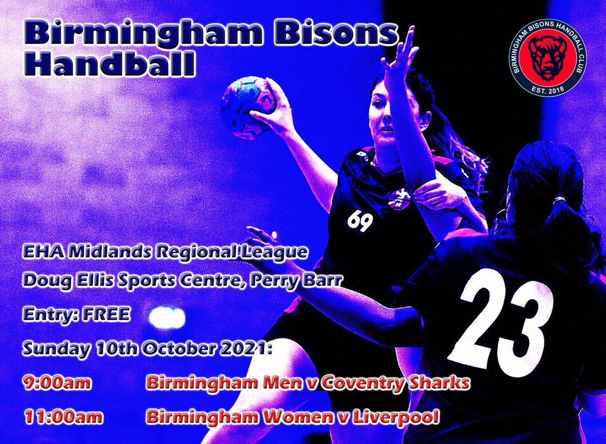 Give Birmingham Handball your support with an RT and go support the teams.  First games of the season next Sunday, men v Coventry and women v Liverpool. Should be cracking games! Entry free! Birmingham Bisons Handball Club <a href="/BrumBisonsHC/">Birmingham Bisons Handball Club</a>