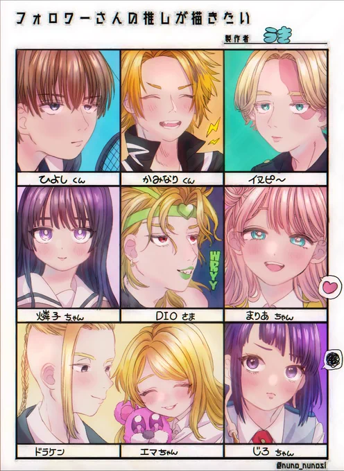 仲良いひょろわーの推し描いた 