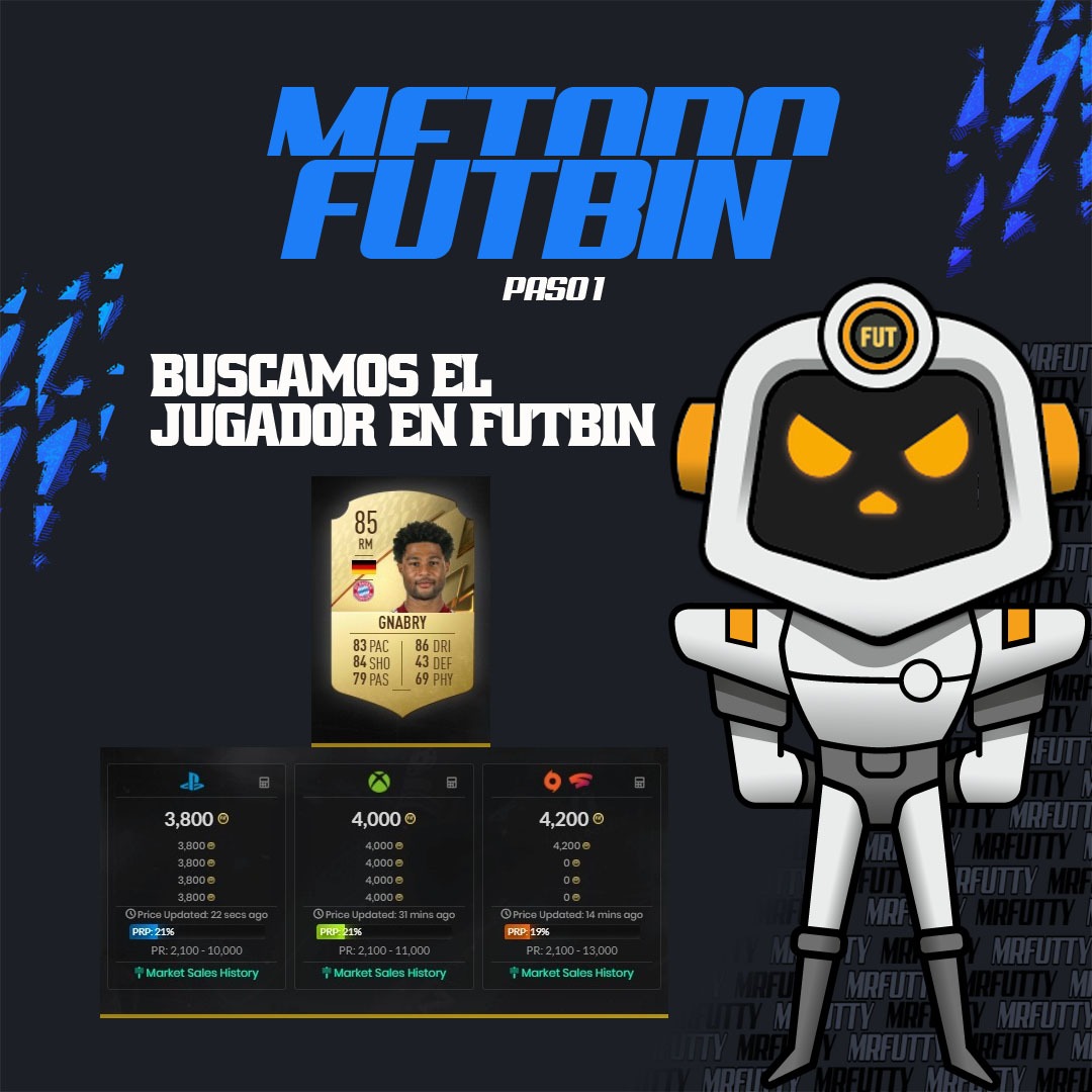 MrFutty's tweet photo. ๐ฃ MR FUTTY en 3 pasos #FIFA22
๐ค Paso 1: Buscamos el jugador en futbin.
๐ค Paso 2: Colocamos el jugador que en la webapp y fijamos el valor de compra mรกxima.
๐ค Paso 3: Configuramos a Mr Futty.
#FUT22 #Tradeo
#FijaElObjetivo ๐ฏ
#QueYoMeEncargo ๐ฆพ๐ค
#CompraVendeRepite ๐ https://t.co/cZiTrcfgpp