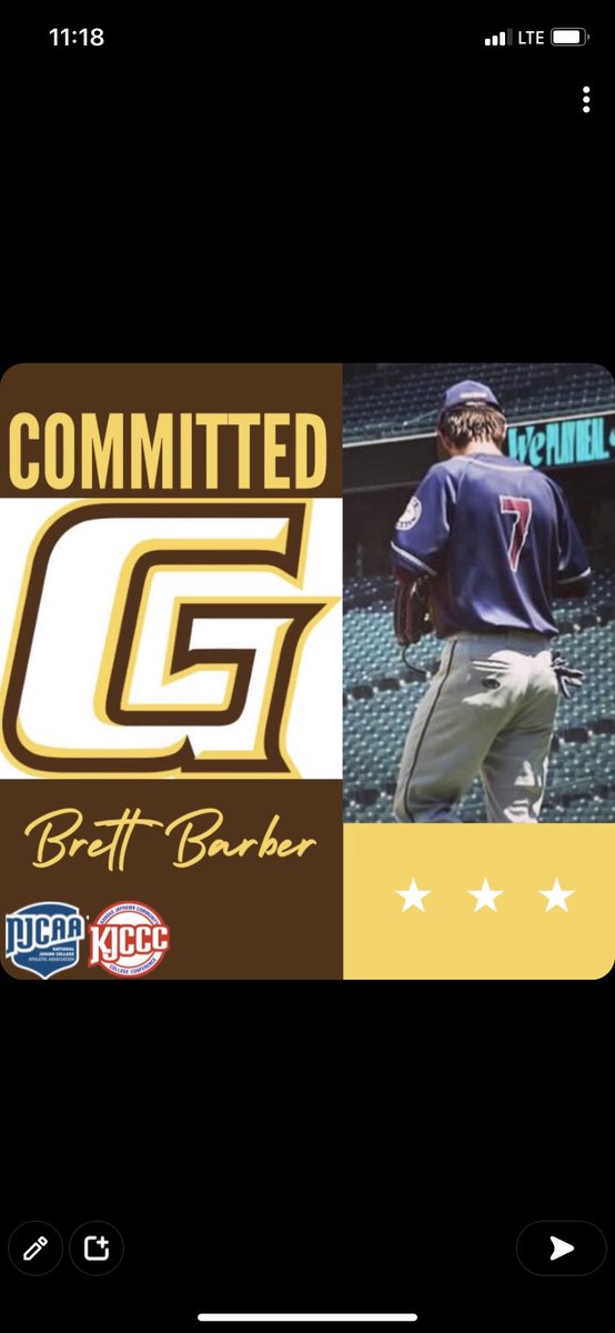 I am beyond blessed to announce my commitment to Garden City Community College. Thank you to all my friends, family, and teammates who have supported me throughout my journey. @Busterbaseball go Broncbusters!!!