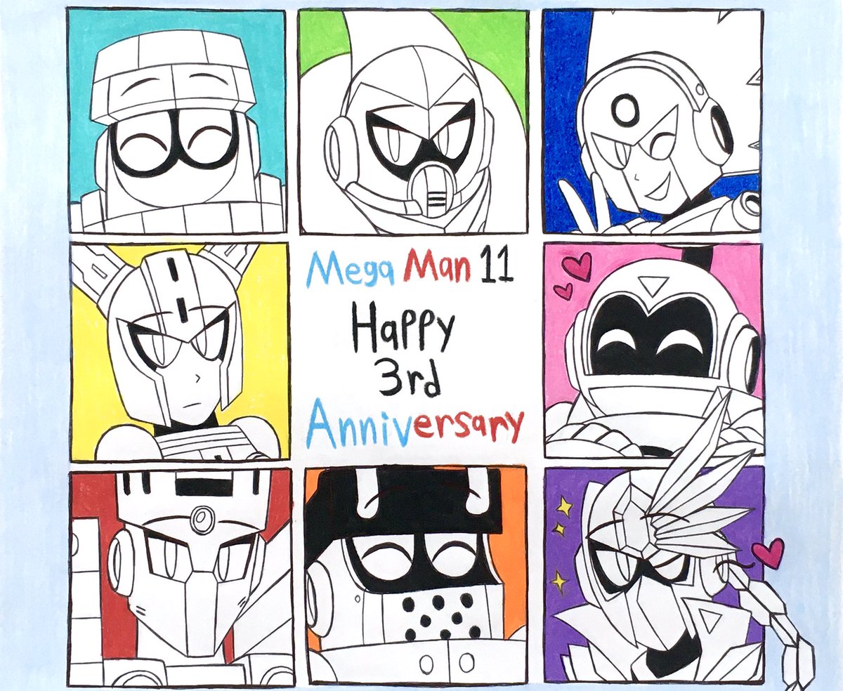 connie1189's tweet photo. Happy 3rd Anniversary, Mega Man 11! 🥳🎉🎊🌟✨

#MegaMan11 #MegaMan #BlockMan #FuseMan #BlastMan #AcidMan #TundraMan #TorchMan #ImpactMan #BounceMan https://t.co/qhhcyKm0eQ