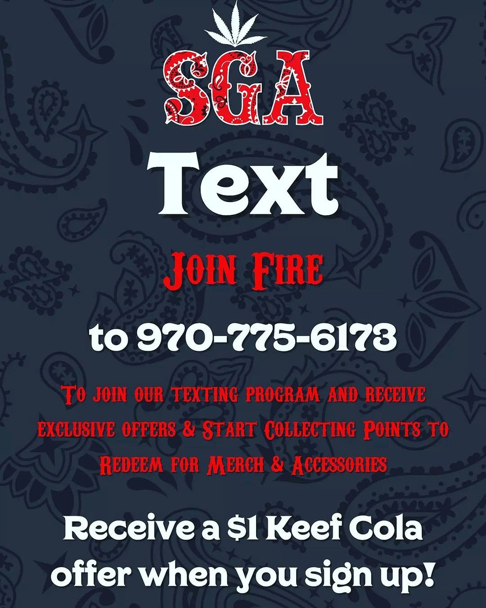 GreaterGlendale's tweet image. TEXT &apos;JOIN FIRE&apos; TO 970 775-6173 and JOIN @SmokinGunCO LOYALTY PROGRAM 🎃 STAY IN THE LOOP, COLLECT POINTS ON EVERY PURCHASE AND EARN YOURSELF SOME SWEET REWARDS! 
.
#cannabiscommunity #springbig  #specials #deals #loyaltyprogram #dispensarydeals