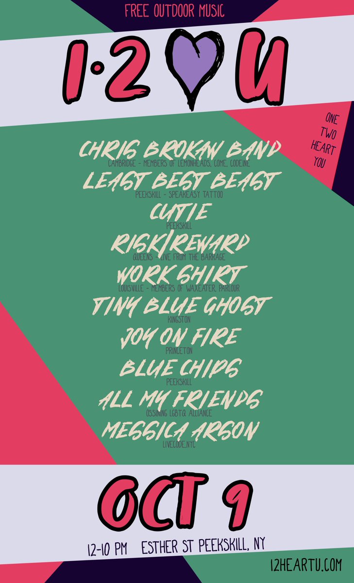 joe_sepi's tweet photo. Hi @brooklynvegan! Will you help us promote this show? Thanks!

Sat Oct 9, 12-10pm ET
FREE AND OUTDOORS
Peekskill, NY

https://t.co/TtQi37CVC9

Chris Brokaw, @LeastBestBeast, Cutie, Risk/Reward, Work Shirt, @tinyblueghost, Joy On Fire, Blue Chips, All My Friends, @jessicagarson https://t.co/P0Ljkc2Yhv