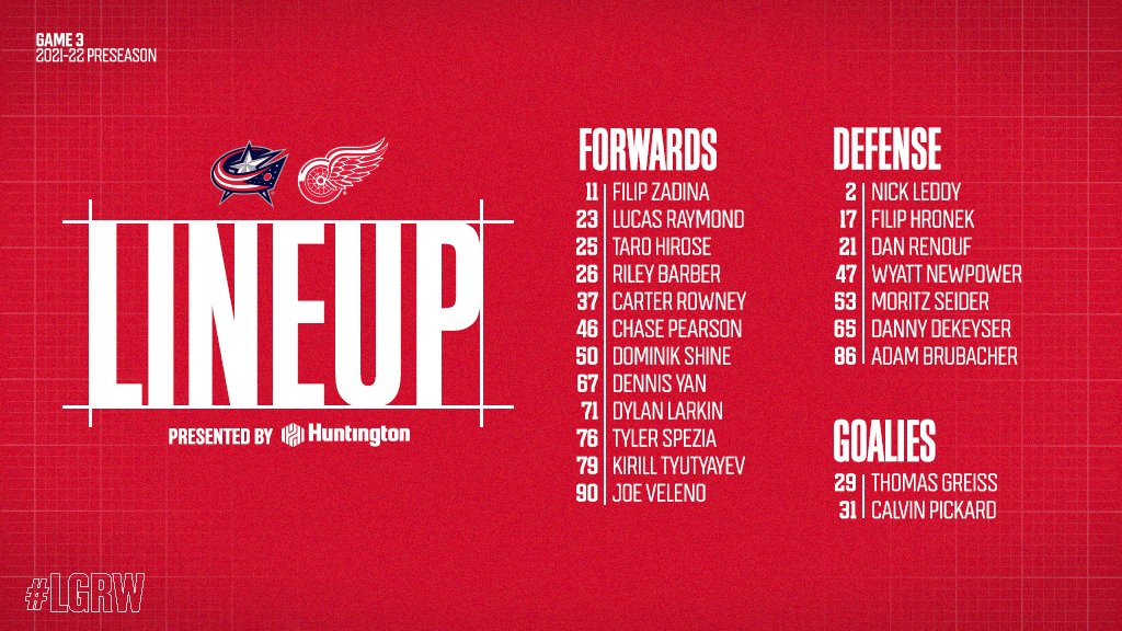 DetroitRedWings's tweet photo. 🆚 Columbus. 

#LGRW https://t.co/Ly8FegXi0p