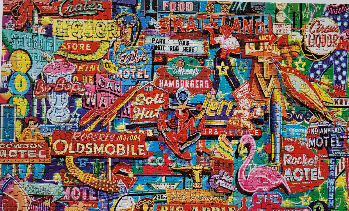 SusanDadamo's tweet photo. #JigsawPuzzle #RetroSigns #GarryWalton 🧩🧩🧩🧩🧩🧩🧩🧩🧩🧩🧩🧩 https://t.co/3nL0SbPK9T