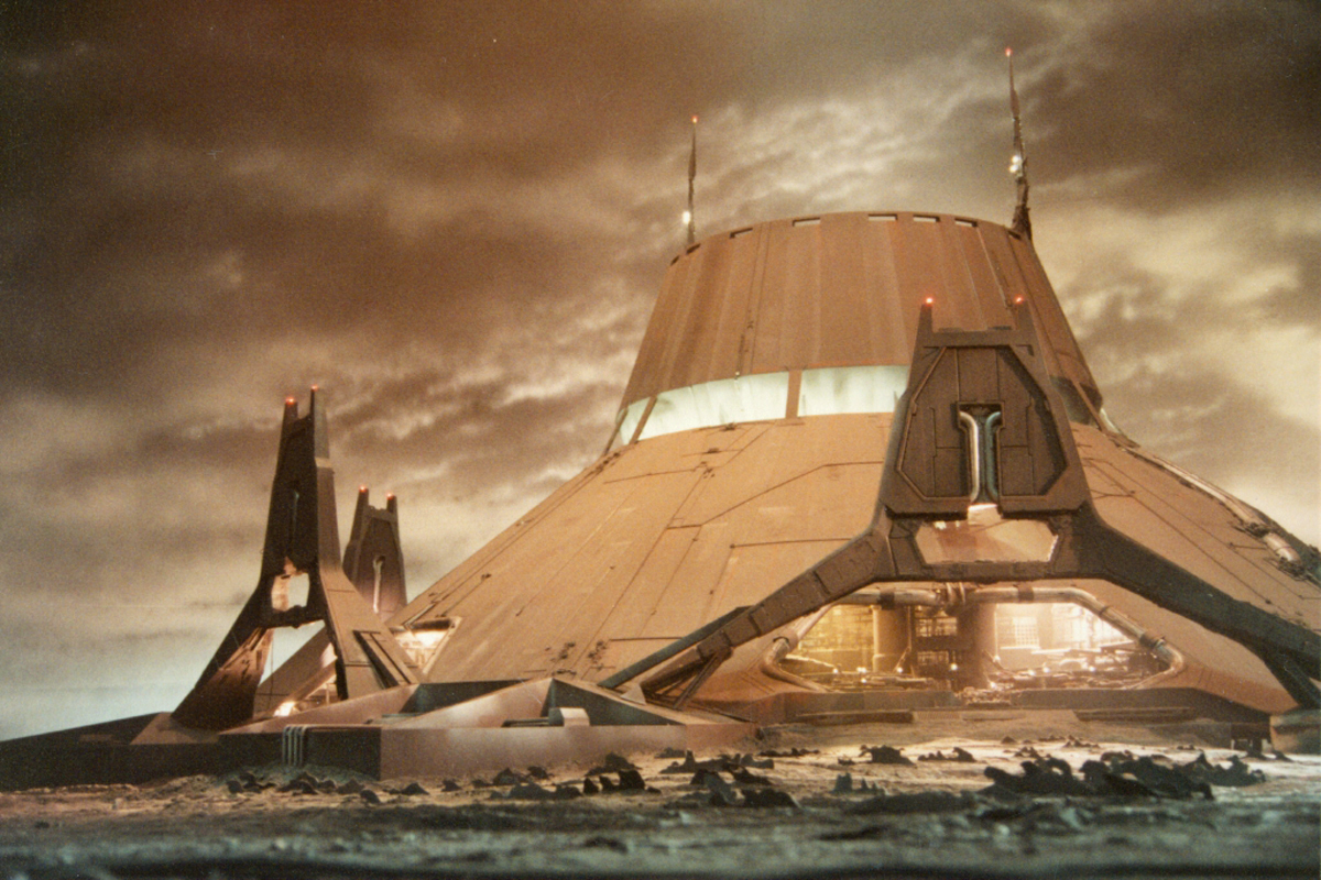 TheSpaceshipper's tweet photo. Aliens (1986): Acheron (LV-426)'s Atmosphere Processing Station cooling tower miniature. https://t.co/ptM9SlbFTB