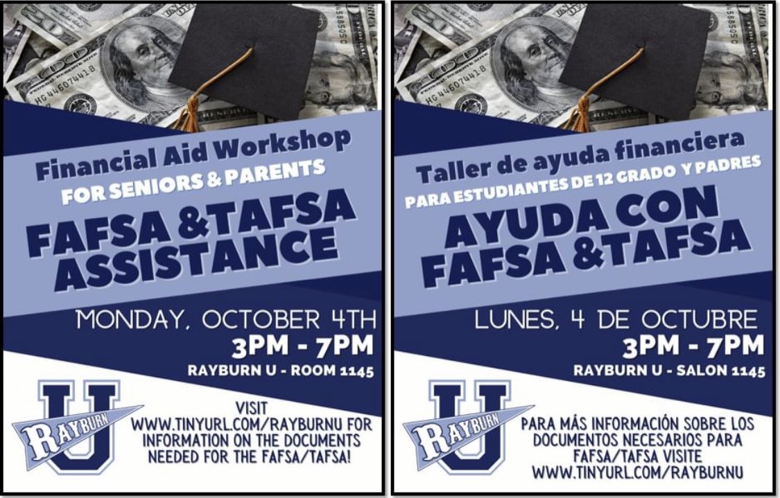 📣SENIORS! Come to Open House AND submit your FAFSA‼️ Monday, October 4️⃣‼️