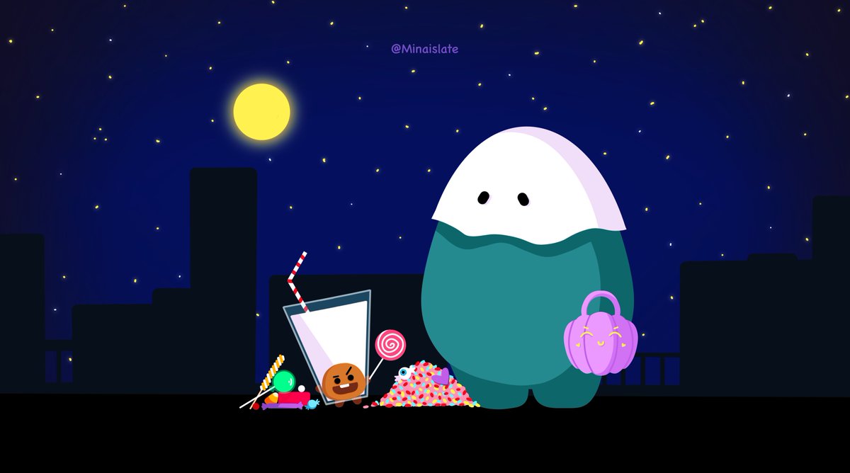 MinaIsLate's tweet photo. Trick or Treat? 💛

#btsfanart https://t.co/6jldq4GXYi