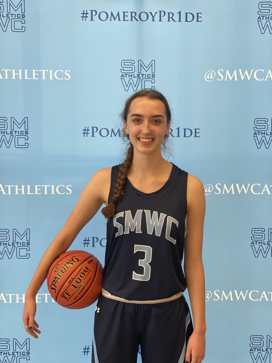 SMWCwbball's tweet photo. It was great having @EricaBostwick and family on campus again.  Hope you enjoyed watching practice.  You look amazing in blue! https://t.co/QDDyU54uzq