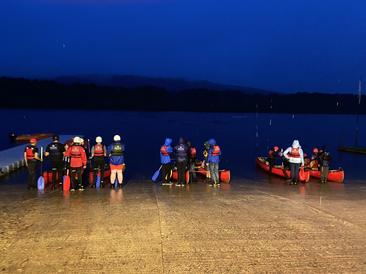 MSJBolton's tweet photo. Getting in the boats for a paddle! Look at that sky! It’s pouring down but year 11 are still excited to go - nothing can dampen our spirits! #MSJCommunity #MSJYear11 @AndertonCentre https://t.co/mT1s5dbvRD