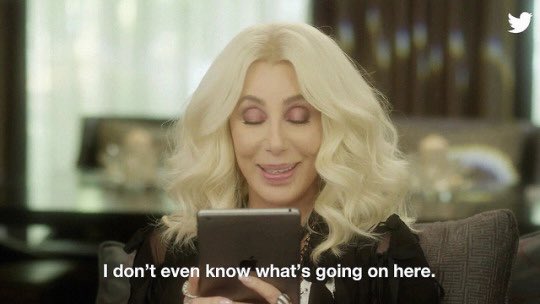 cherdoingthings's tweet photo. cher reading her own tweets https://t.co/meT1lNc5bp