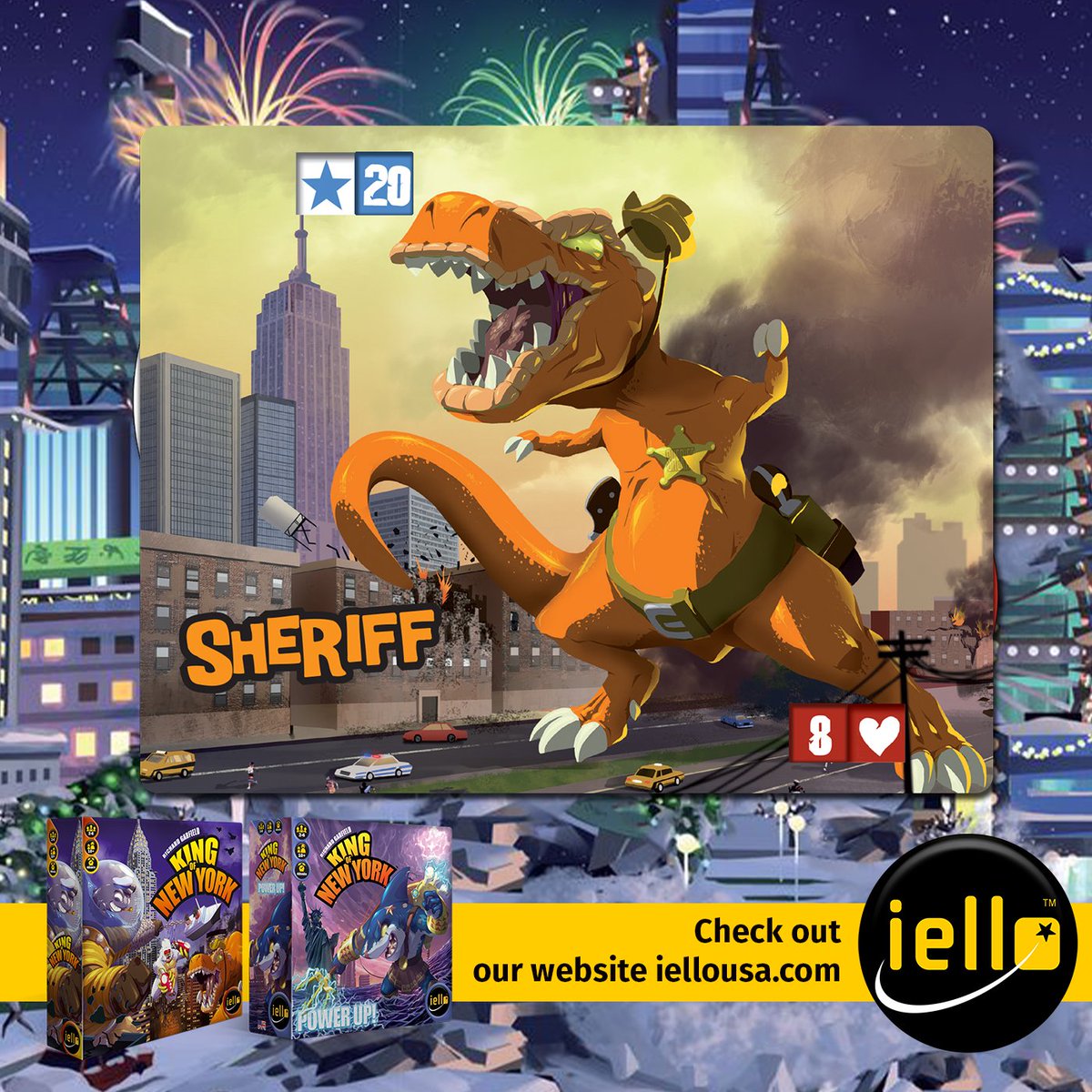 IelloUSA's tweet photo. Meet the monster Sheriff!
👉Check out our website: https://t.co/joQxJC8Hqo (link in bio)
#IELLOUSA #IELLO #localbusiness #FLGS #fungame #boardgame #KingofNewYork https://t.co/Q2YMYF5u7R