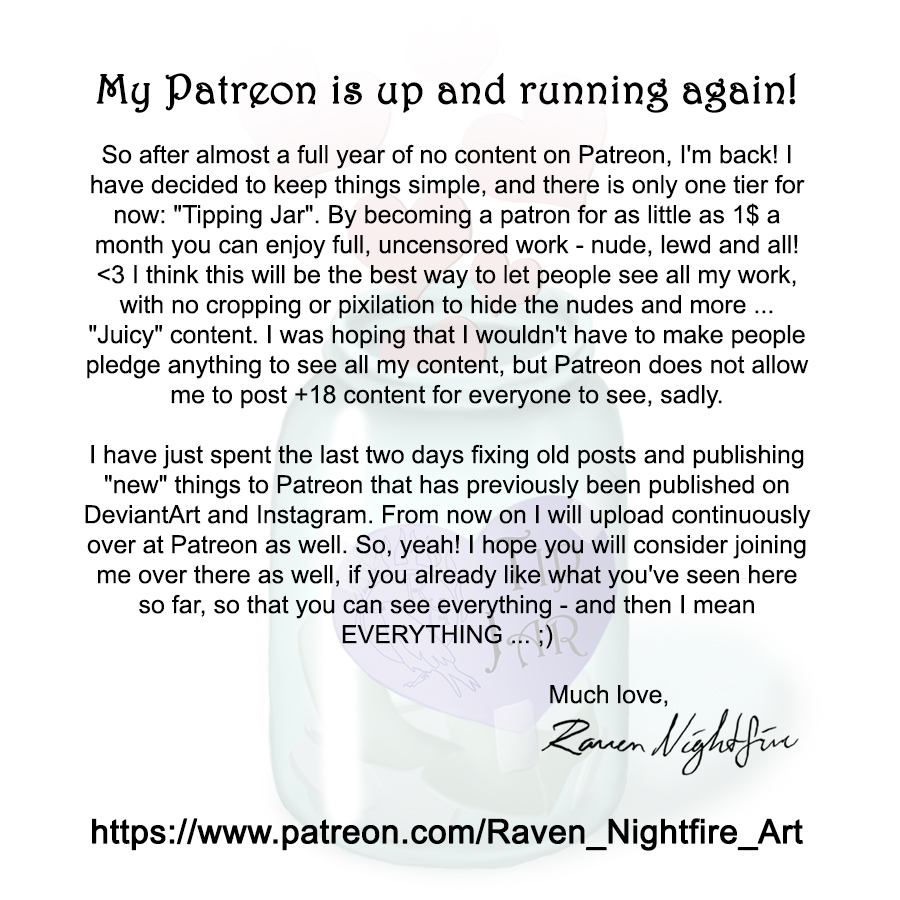 RavenNightfire's tweet photo. Patreon is BACK! Support me at https://t.co/FrUfxWSobc <3 

#Patreon #artwork #adultcontent #digitalartwork #Support #uncensored #nude #semirealistic #drawings #sketch #lewd #art #naughty https://t.co/Xke4xvAdZo