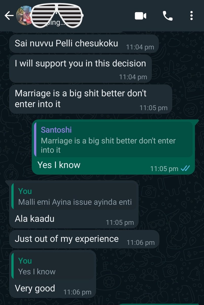 ActivistTeja's tweet photo. My SSC classmate sincere advice to me. She is supporting #Dontmarry #besingle https://t.co/3NAQD7FrdW