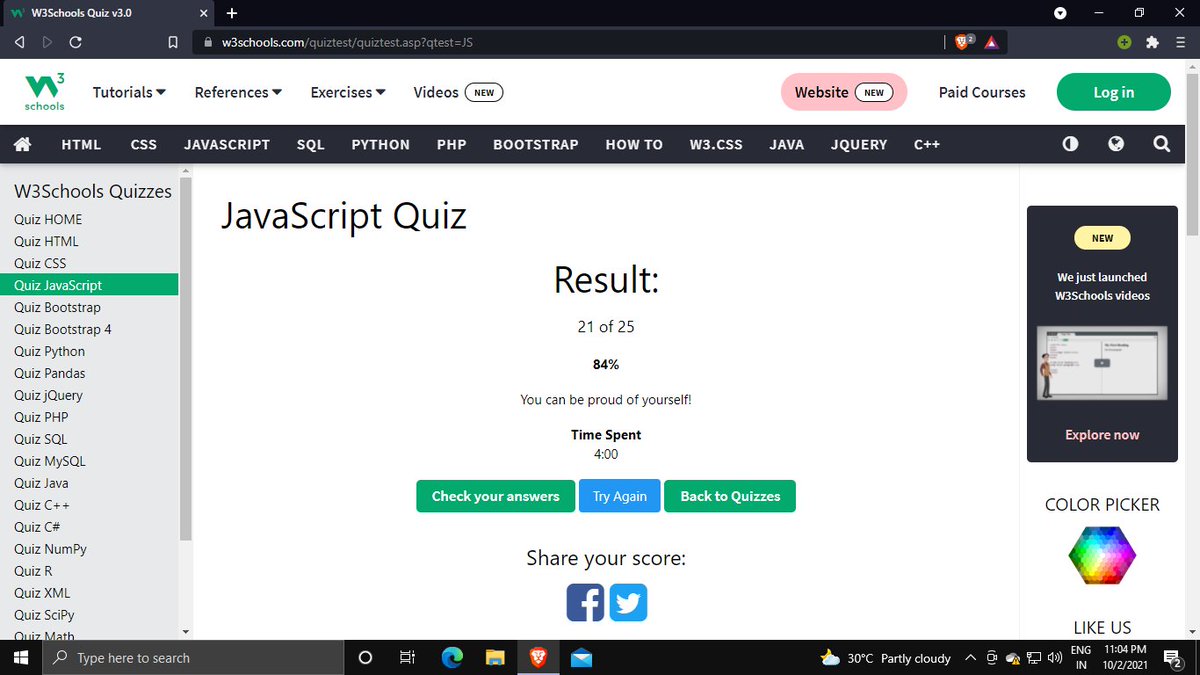 Meeta_boss's tweet photo. "never lose your hope 🌟!!"
#100DaysOfCode #day14
~did 2 labs on #quicklab 🧪
~did a quiz of Javascript 👨💻
#CodeNewbie https://t.co/gJlhGzrUdL