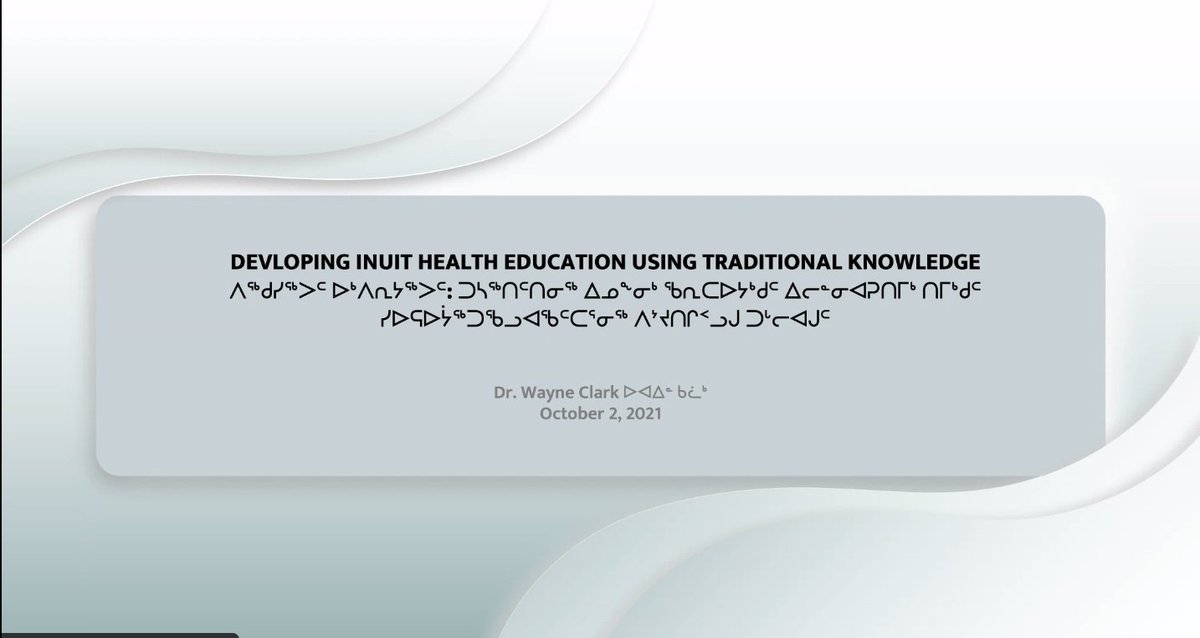 KelliBuckreus's tweet photo. Amazing to reconnect with Dr. Wayne Clark @tikiraqjuaq at the @AthabascaU Graduate Student Research Conference #gsrc2021 @AUGSA to learn about his impactful dissertation research on #storytelling #InuitHealth #CulturalSafety #MedicalTeaching #HealthEducation | #IndigenousResearch https://t.co/2REPMtUswO