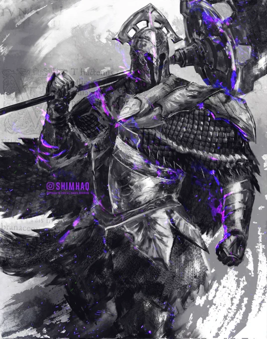 Within the Undead Crypt, Velstadt and his armor, originally imbued with the power of miracles, was soaked with the Dark. And there he remained
.
 #darksouls #darksouls2  #soulstober #soulstober2021 