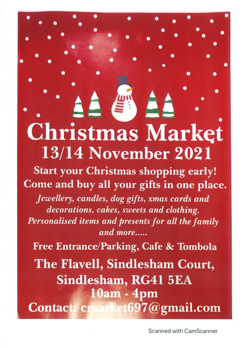 Don't miss our Christmas market at Sindlesham Court on 13/14th November!

Start your Christmas shopping early! Come and buy all your Christmas gifts in one place.