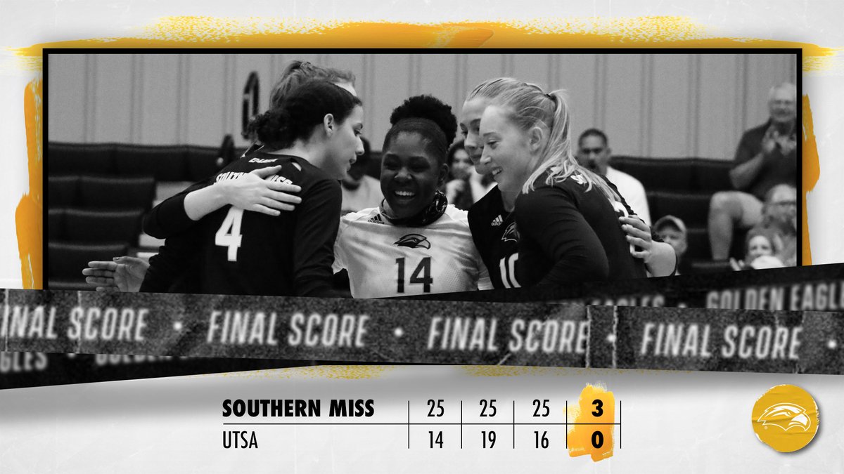 SouthernMissVB's tweet photo. 𝗕𝗮𝗰𝗸-𝟮-𝗕𝗮𝗰𝗸 𝗖-𝗨𝗦𝗔 𝗦𝘄𝗲𝗲𝗽𝘀! 

The Golden Eagles pick up yet another victory in straight sets over UTSA!

#SMTTT https://t.co/lVILQgvJ85