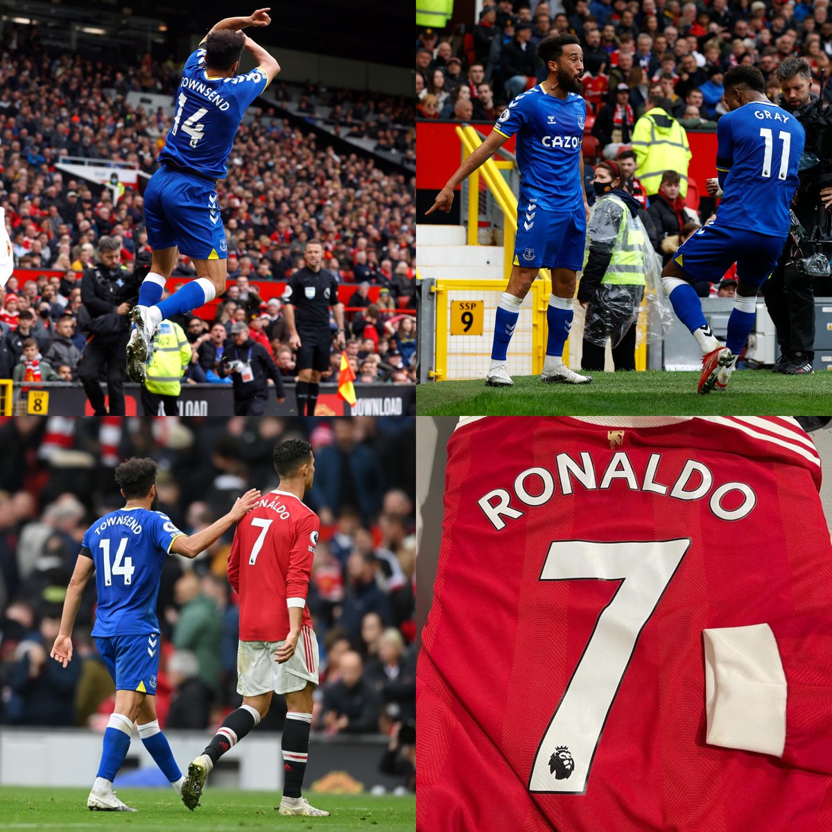 InvictosSomos's tweet photo. El sábado de Andros Townsend:

➦ Marcó ante Manchester United.
➦ Festejó a lo Cristiano Ronaldo en Old Trafford.
➦ Su equipo sumó en El Teatro de lo Sueños.
➦ Consiguió el jersey de CR7, que es su máximo ídolo.

INOLVIDABLE. https://t.co/e7MdqUekbi