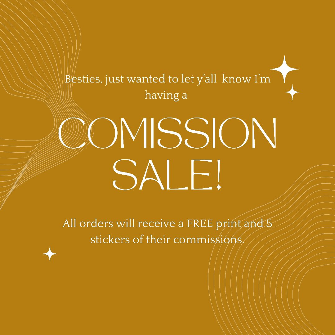 BrownArte's tweet photo. Want to get a jump start on Holiday shopping or on the fence about getting a commission made? Nows your chance! Get a FREE PRINT AND STICKERS of your commission when you order this weekend only😩💕 https://t.co/THJ1QLcSfu