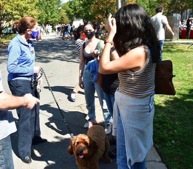 SylviaBurwell's tweet photo. Had a fantastic time at today’s Fall Festival on the Quad. 🍁 Thanks to all of our Eagle families and students who joined us! #AUFamilyWeek https://t.co/swSxQ3b7UL