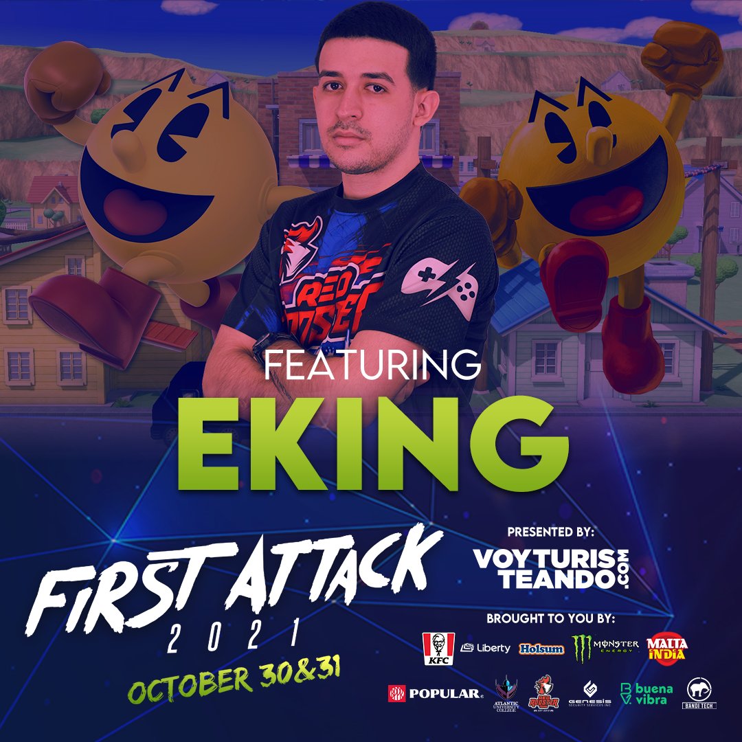 FirstAttackPR's tweet photo. The #FA2019 #SmashUltimate Champion returns to defend his title.
@EKING2626 will be at #FA2021 on October 30-31st.
Don't forget we have a special discount for competitors on Monday (Oct. 4th).
For more info visit: https://t.co/rlpMUTFIXy
Presented by @VoyTuristeando https://t.co/kUr05rM0Wr
