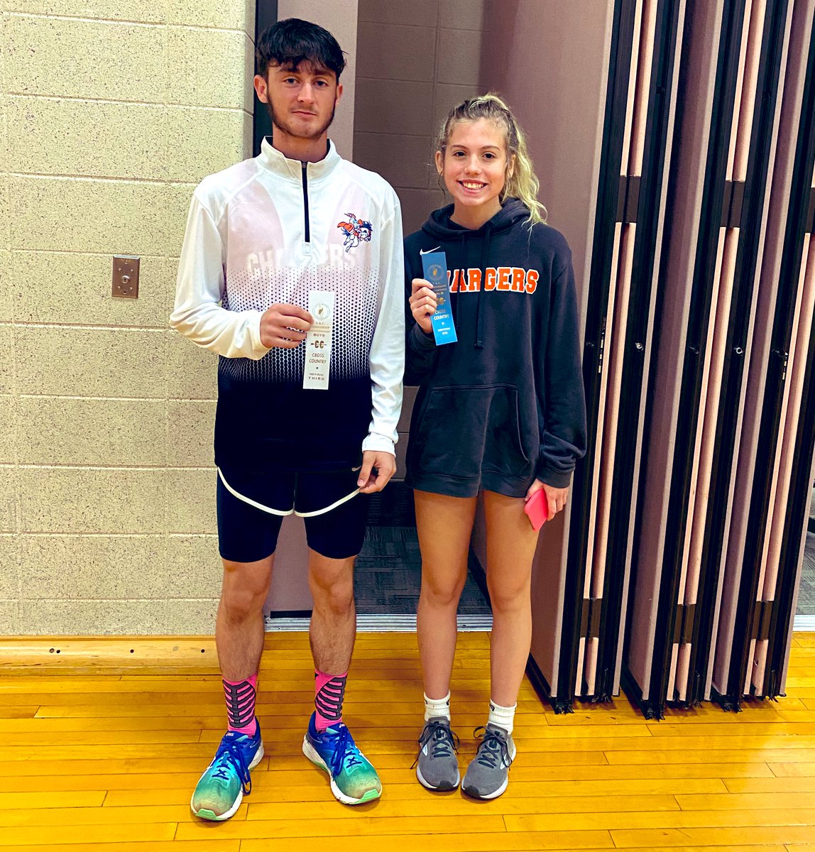 Congratulations to Eli McCartney for earning 1st team all-conference with a 3rd place finish. He also broke 17 minutes for the 1st time at 16:52. Claire earned 2nd team with a 19th place finish in a time of 22:18, her PR as well. Great job!