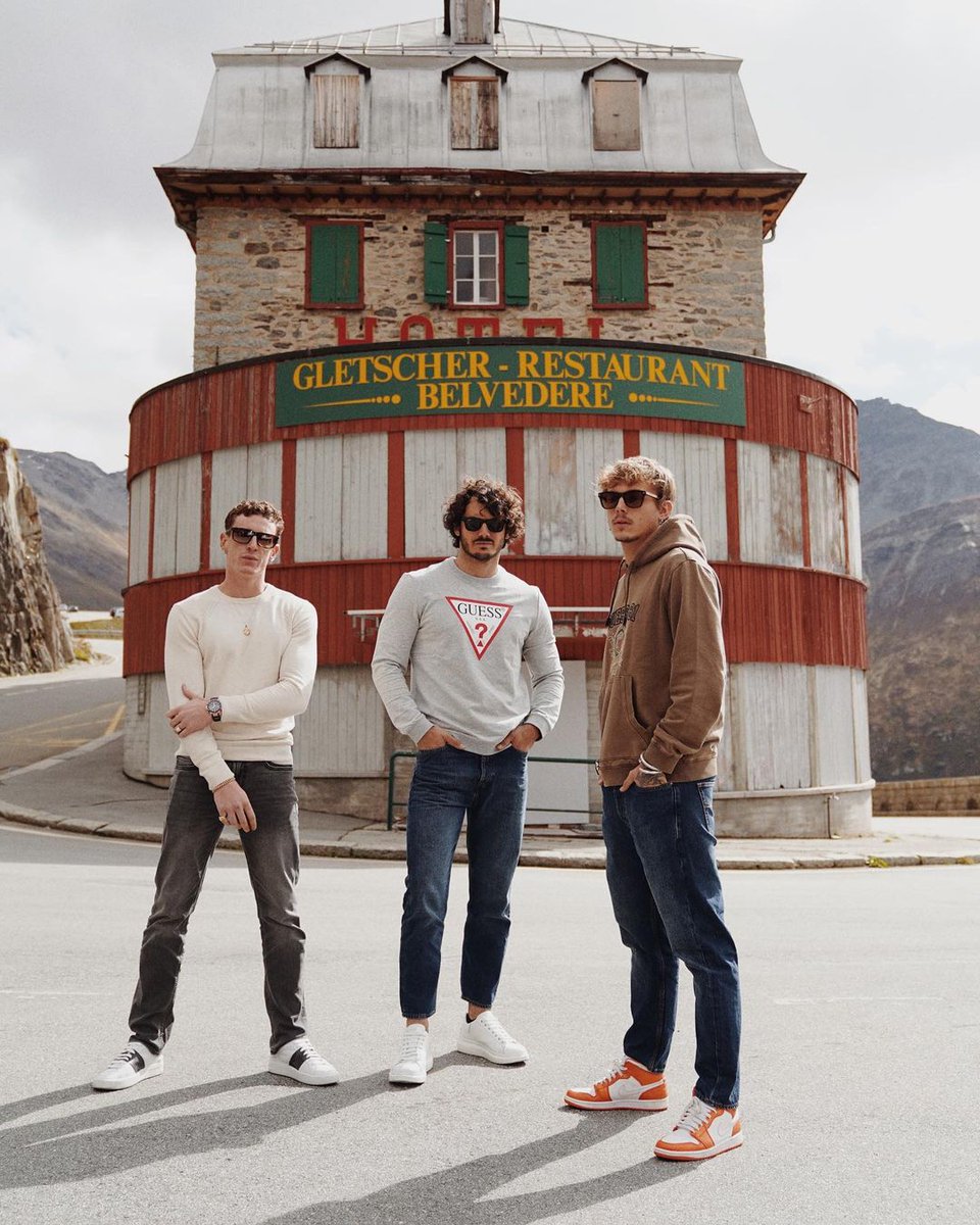GUESS's tweet photo. pit stop ⛽️ day 2 of the #GUESSMens Swiss Getaway started with a test drive — more on our IG stories! https://t.co/YDMXDLm84L https://t.co/P47Ob11nlM