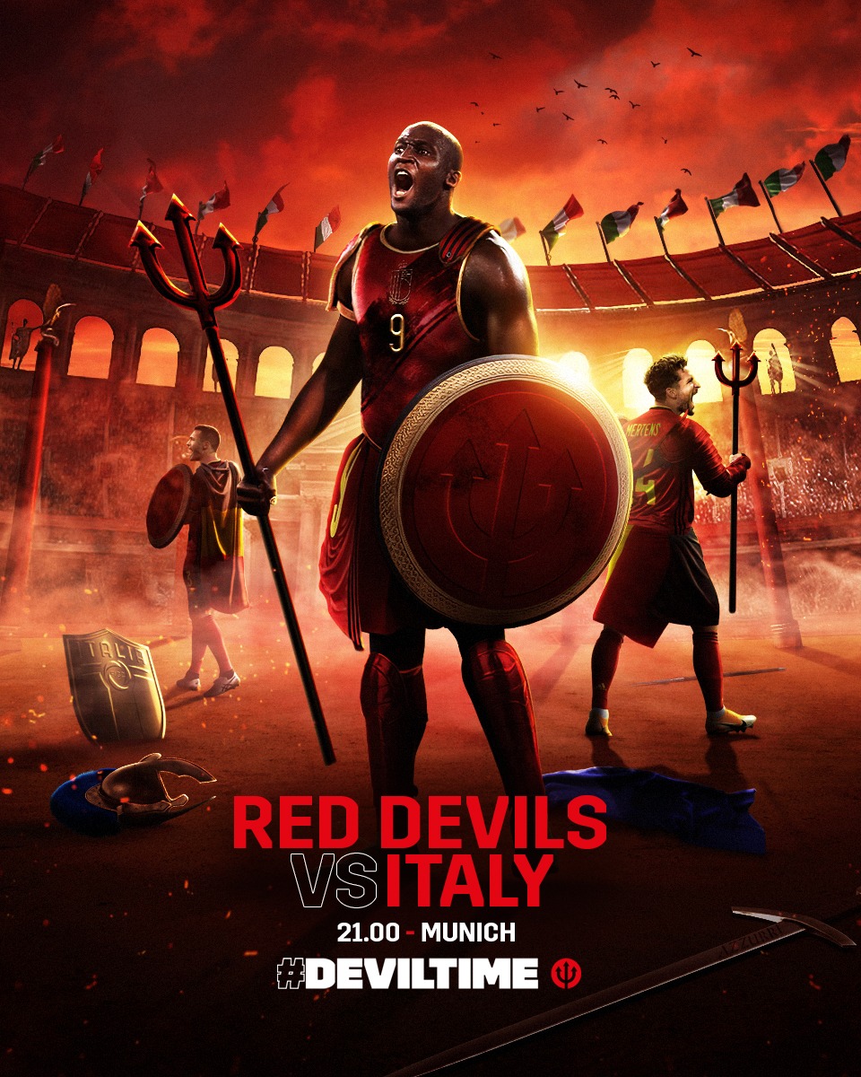 PedrowBE's tweet photo. @BelRedDevils Vous pourriez faire une affiche de ce style à l'occasion de cette ligue des nations pour le match Belgique - France et celui d'après.
Ça serait chouette, ce graphiste est vraiment très fort ! 
#FINAL4 #BELFRA https://t.co/4t5YHoCt6V